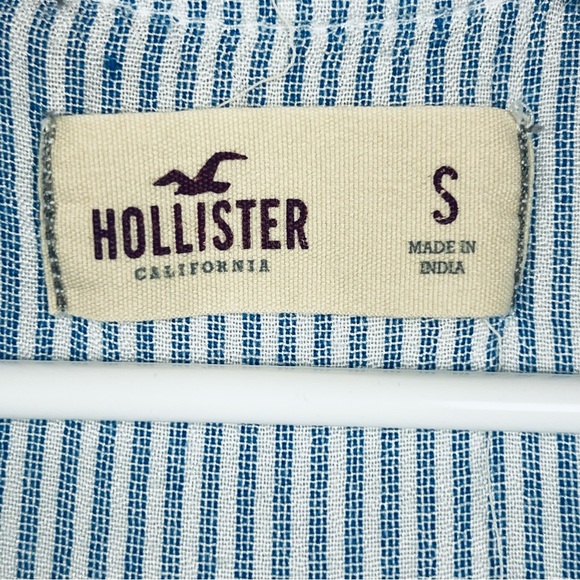 Hollister Blue White Striped Sleeveless Embroidered Tank, Light, Size Small - Picture 5 of 9